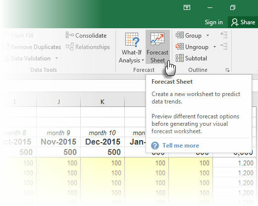 Prognose mit Excel 2016