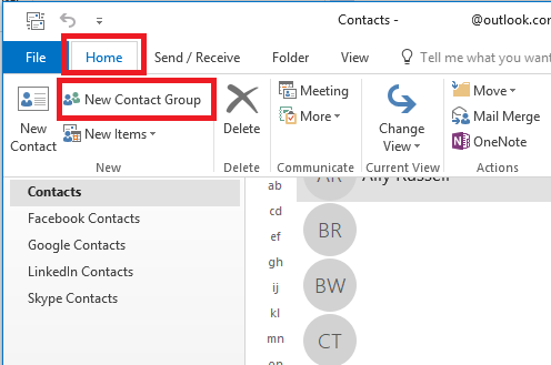 So senden Sie E-Mails an viele Empfänger in Outlook Mit einer Outlook List Outlook 2016-Personenkontaktgruppe