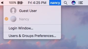 So wechseln Sie schnell zwischen Benutzerkonten über die Mac-Menüleiste Mac Switch User