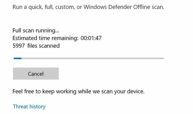 Windows Defender Antivirus-Scan