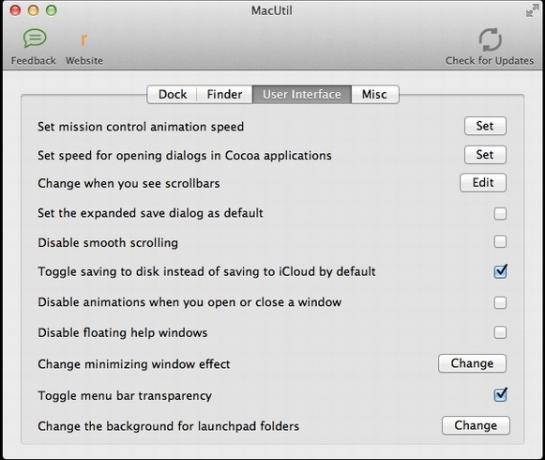 MacUtil: Einfache Anpassung der Mac OS X-Funktionen über ein einfaches Menü [Mac OS X] mui