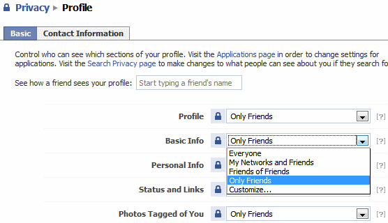 Facebook Datenschutz Profil