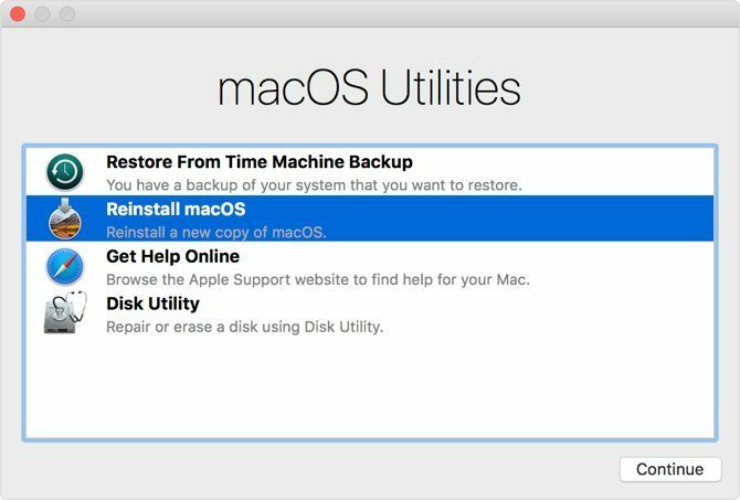 Installieren Sie macOS von den Dienstprogrammen neu