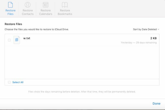 Wählen Sie Dateien aus, um icloud wiederherzustellen