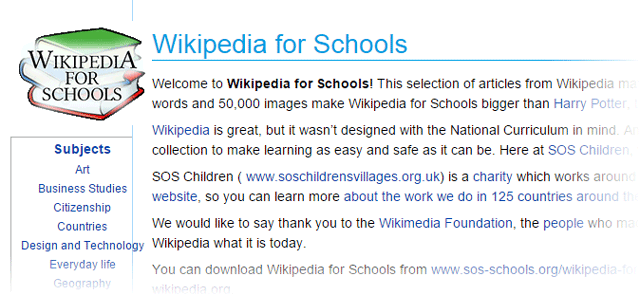 Wikipedia für Schulen