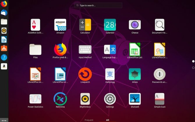 Ubuntu Desktop-Oberfläche