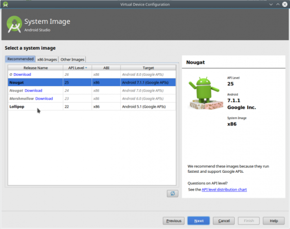 Android-Versionen Studio Avdmanager-Software