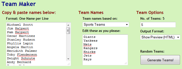 List-Tools-Team-Maker