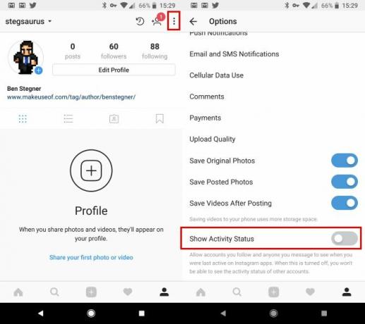 So deaktivieren Sie "Last Online" auf Instagram Instagram Deaktivieren Sie den Aktivitätsstatus Android