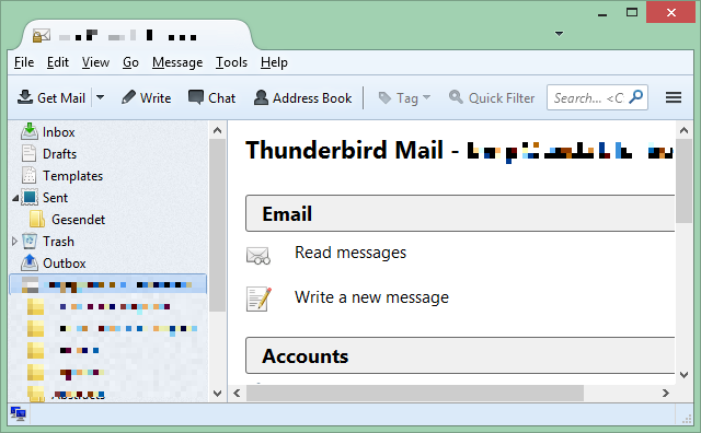 Dies ist eine Bildschirmaufnahme eines der besten Windows-Programme namens Thunderbird E-Mail-Client