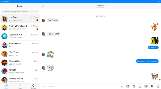 Messenger Windows 10 App