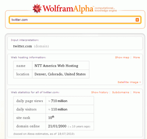 Wolfram Alpha-Suche