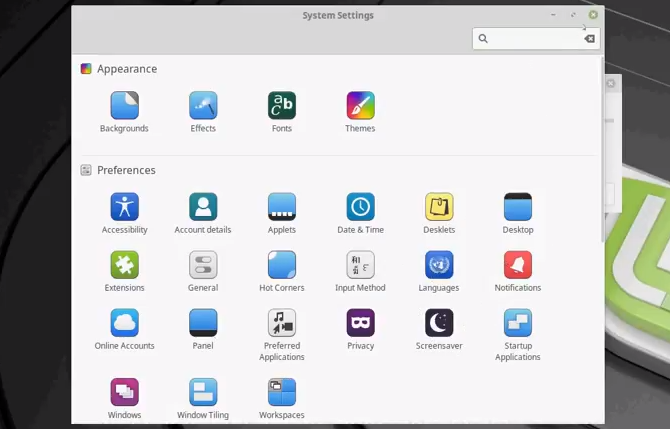 Linux Mint Systemeinstellungen