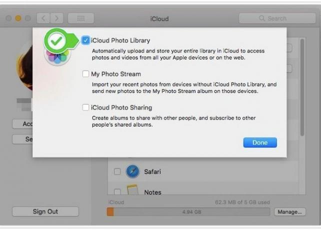 Fotobibliothek Mac - Aktivieren Sie die icloud-Synchronisierung