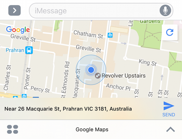 Google Maps imessage