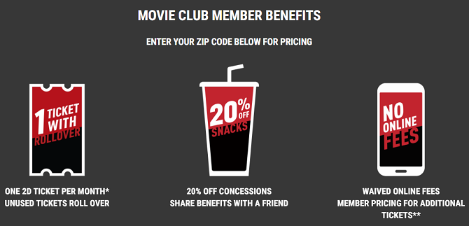 MoviePass-Alternativen - Cinemark Movie Club