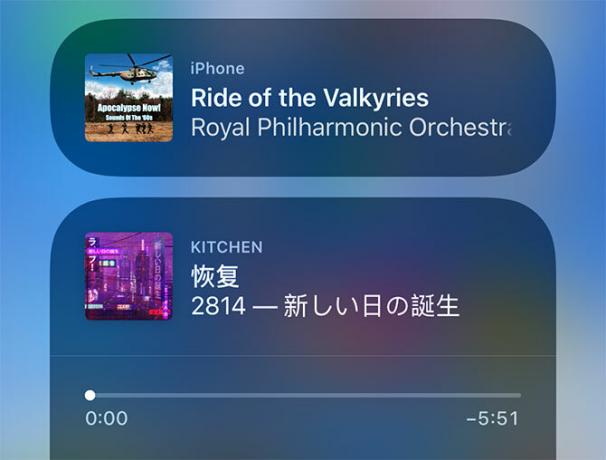 iOS Control Center Musik