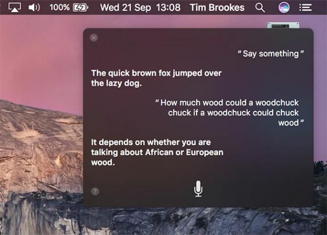 Siri unter MacOS