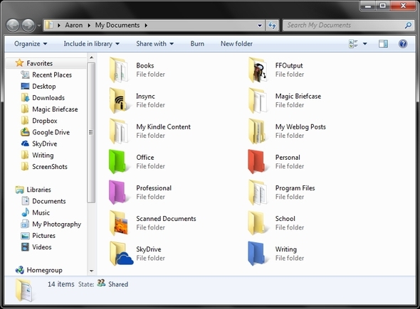 Farbcode Windows Explorer