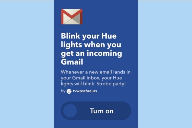 ifttt Google Mail blinkt intelligente Lichter