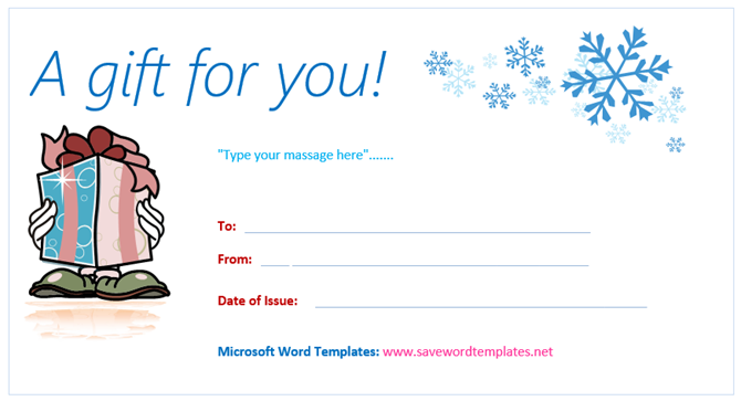 Geschenkgutscheinvorlagen Microsoft Office Schneeflocke