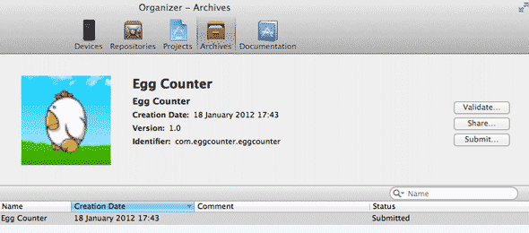 So senden Sie Ihre eigene App an das Organizer-Archiv des iTunes App Store
