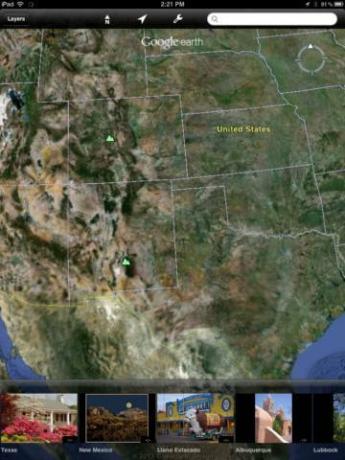 Google Earth für iPad 2