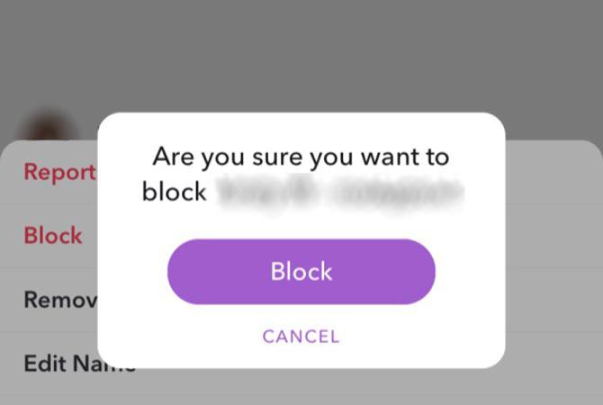 So blockieren Sie jemanden auf Snapchat Drücken Sie Blockieren