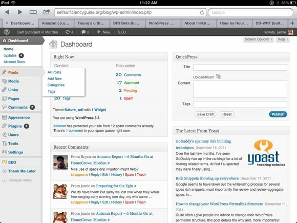 Was ist neu in WordPress 3.3? ipad wp