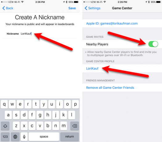 Spitznamen ändern Einstellungen Game Center