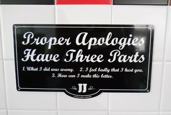 Jimmy Johns Entschuldigungszeichen