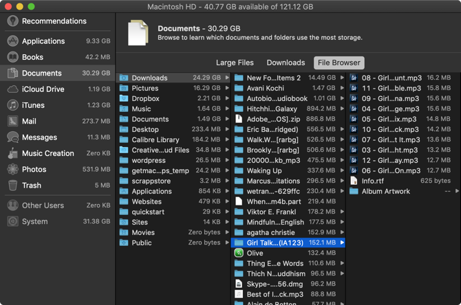 Mac Storage Management-Dateibrowser