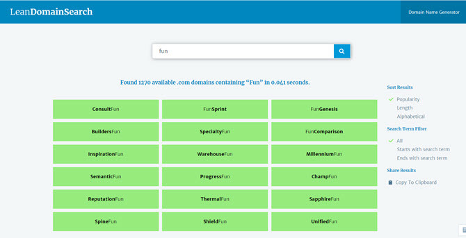 Lean Domain-Suche