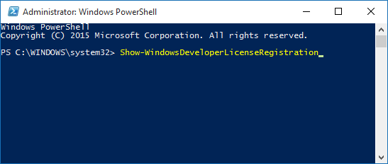 Powershell Dev Lizenz