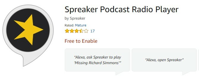 Spreaker für Amazon Echo Podcasts