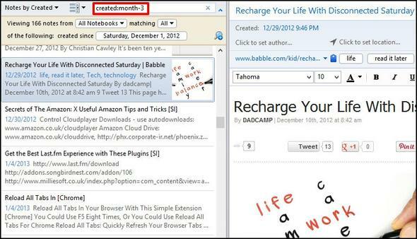 20 Evernote-Suchfunktionen Sie sollten das Suchdatum verwenden, das relativ zum aktuellen Datum erstellt wurde