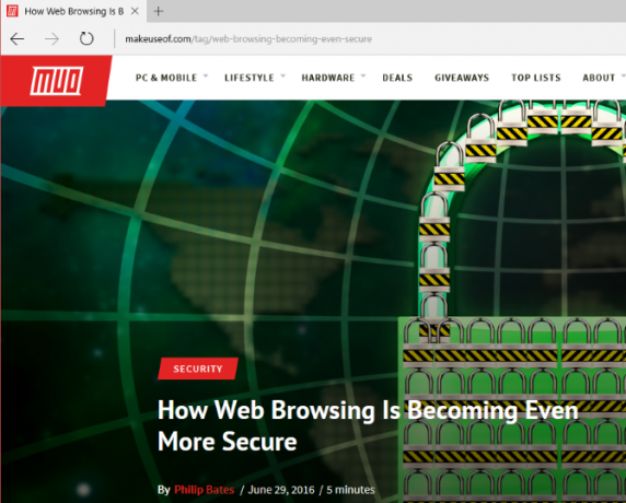 Microsoft Edge Webbrowsing sicher