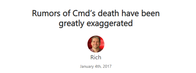 Microsoft-Blog versichert uns, dass CMD nicht tot ist.