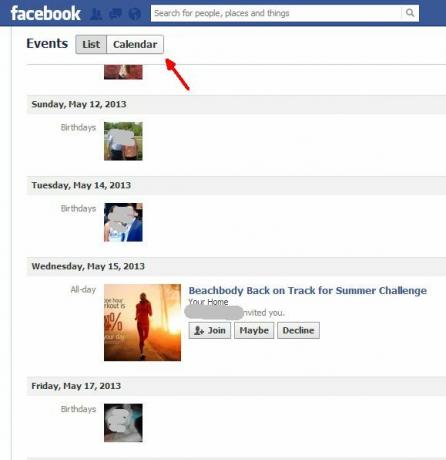 Facebook Kalender exportieren