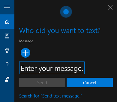 Cortana Textnachricht