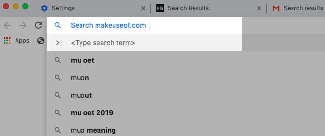 Suchen Sie MakeUseOf in der Chrome-Adressleiste mit einer benutzerdefinierten Suchmaschine