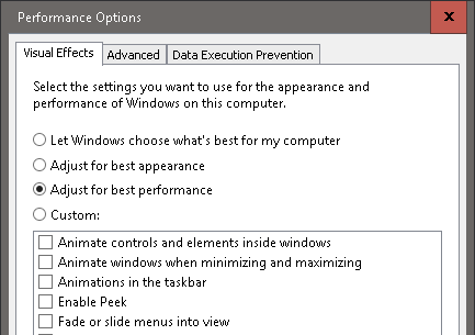 Performance-Optionen