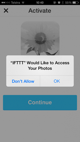 Setzen Sie Ihr iPhone mit IFTTT-Autorisierung in Betrieb