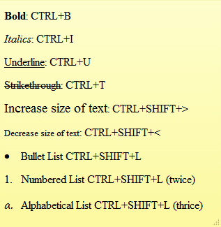 Formatierter Sticky