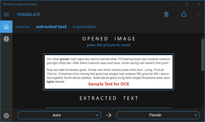 So extrahieren Sie Text aus Bildern (OCR) ocr Textextraktionsphotronenbildübersetzer