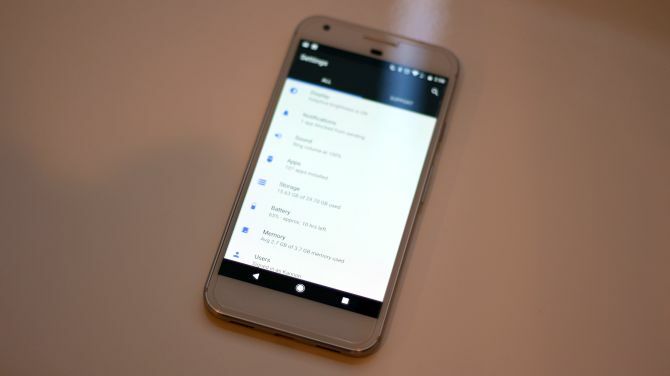 Pixel-XL-auf dem Bildschirm eingeschaltet