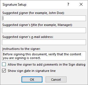 So erstellen Sie professionelle Berichte und Dokumente in Microsoft Word Signature Setup