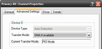 Überprüfen Sie Ihren IDE-Übertragungsmodus, um Ihren PC auf dem primären ide schneller zu machen