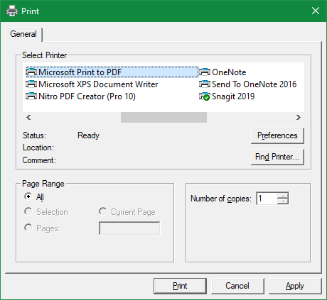 Windows Print to PDF