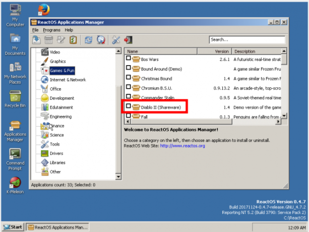 Reactos Review Anwendungsmanager